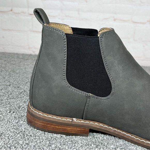 Deer Stags Jared 2 Ankle Boots Mens 10 Gray Bootie Memory Foam Faux Leather - Picture 5 of 9